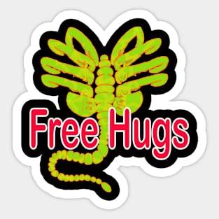 alien free hugs green Sticker